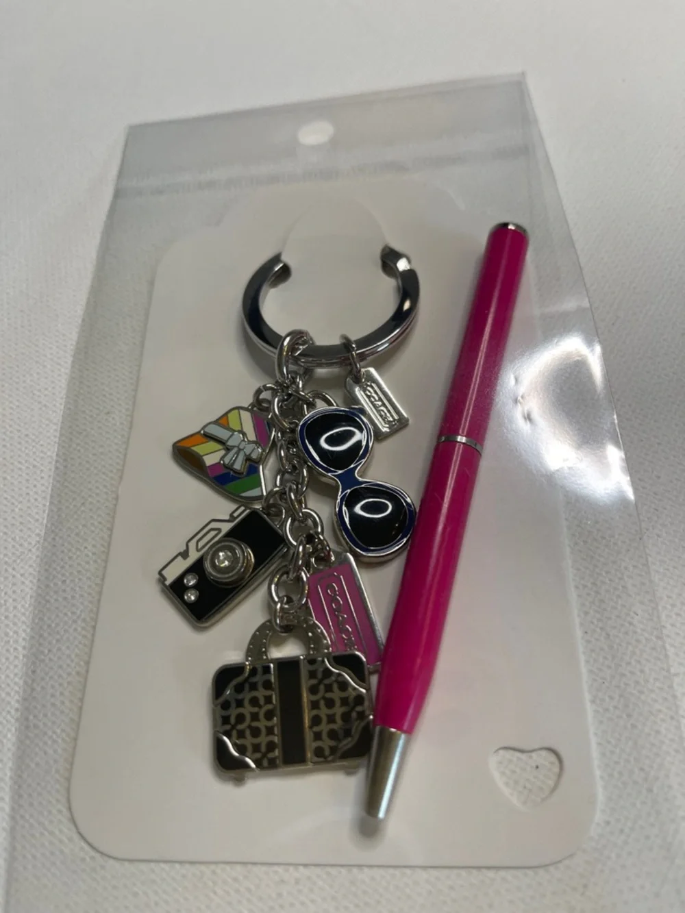 Coach Silver Legacy Hat Charm Travel Keyring and Coach Pen - Picture 5 of 6